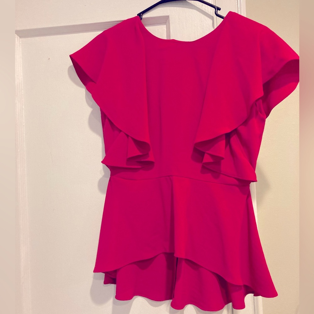 Zara Peplum Top -Hot Pink
